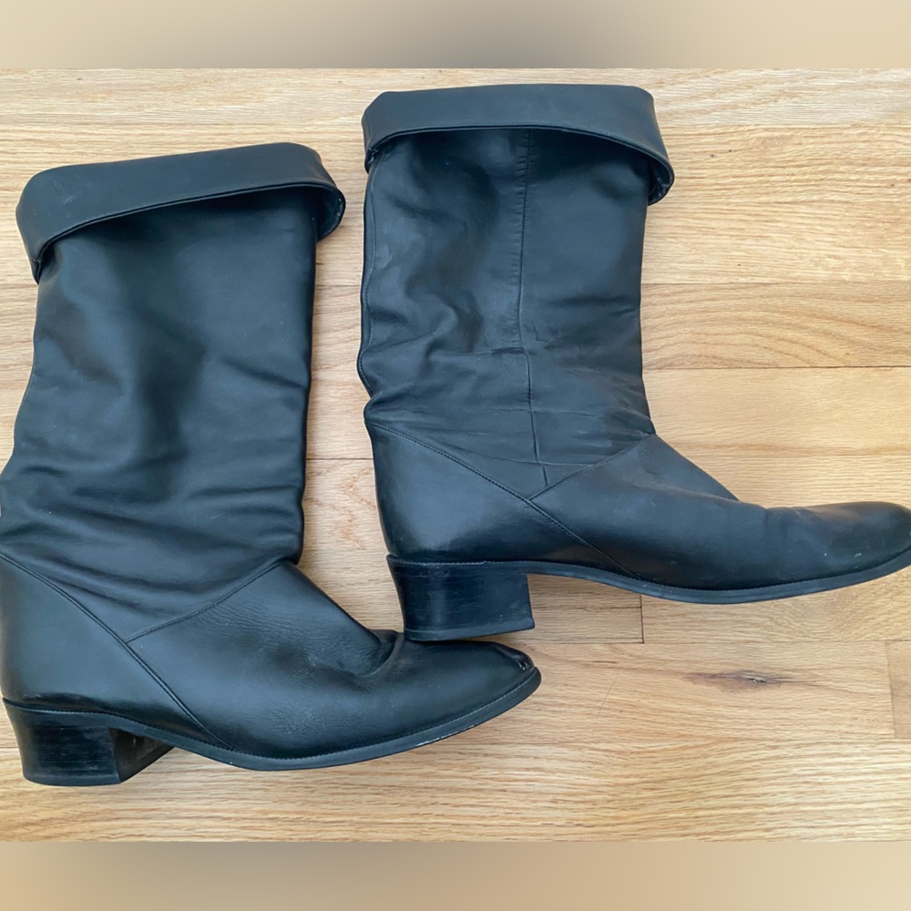 Vintage Mister Shoes leather slouchy pirate 80’s prince boots womens 9 HALLOWEEN